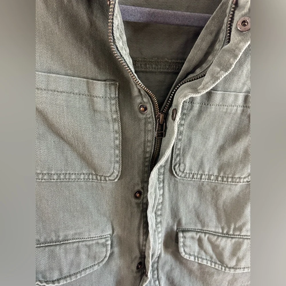 H&M Olive Green Canvas Shacket Girls Size 12